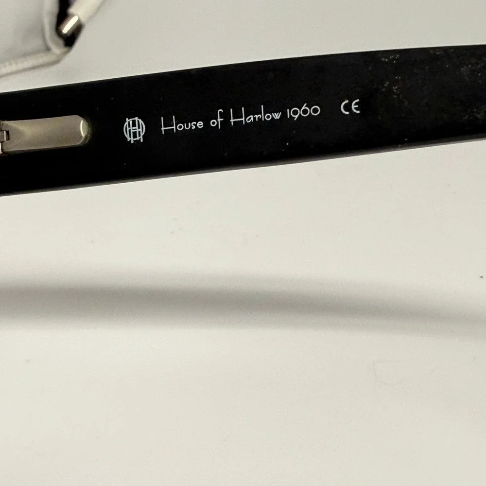 House of Harlow 1960 Linsey 06 Black Textured Cat Eye Sunglasses 56 16 C12